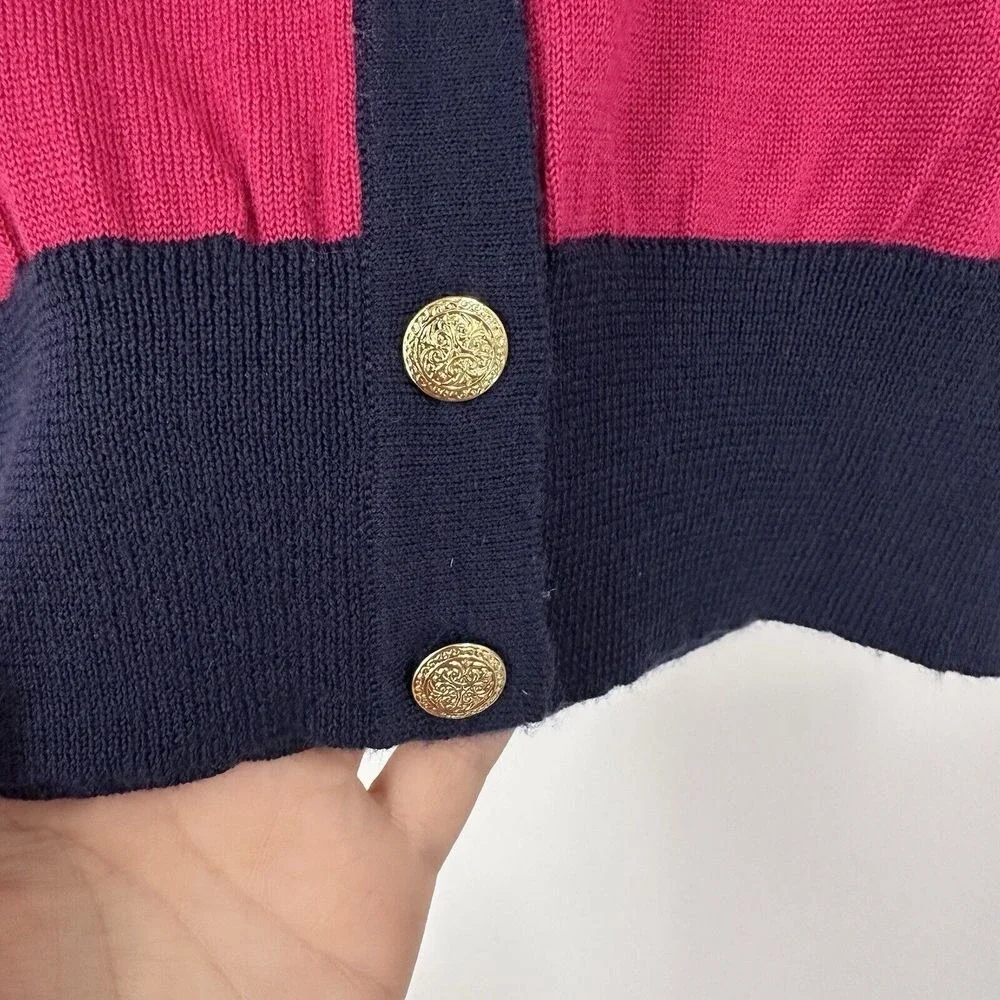 VTG  Outlander Cardigan Sweater Size M Gold Buttons Preppy Old Money Royal Color